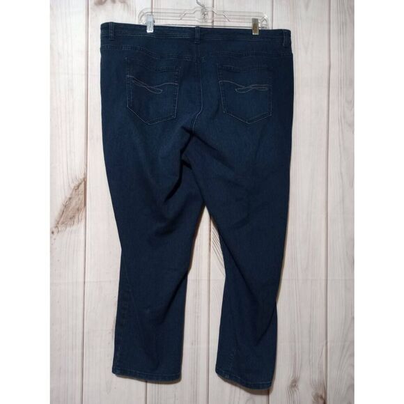 Style and Co Jeans Ladies 20W Slim Leg Dark Wash - Picture 2 of 7